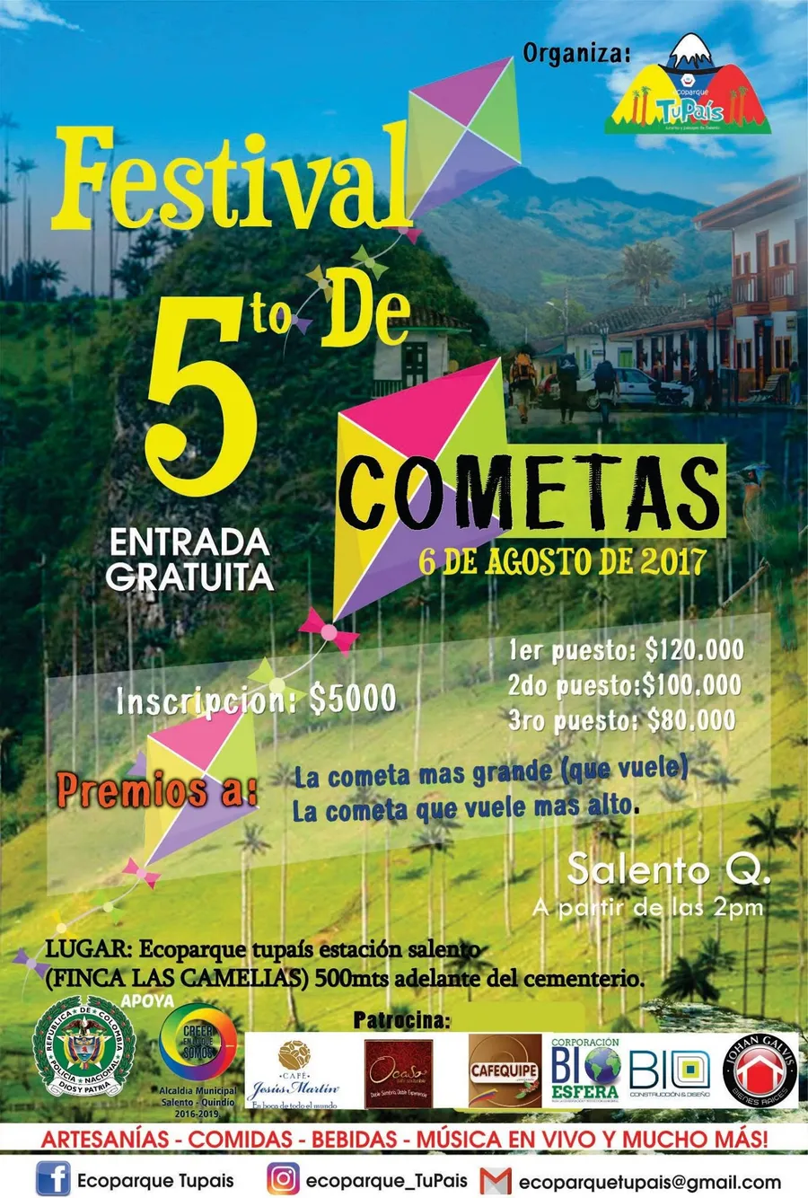 Afiche del quinto Festival de Cometas, 6 de agosto de 2017