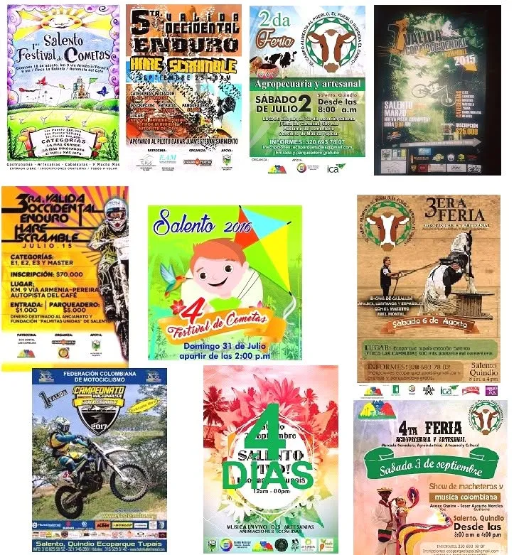 Afiches de los eventos realizados en el Ecoparque TuPaís